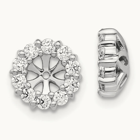 Diamond Earring Jackets — 14K White Gold, 9mm