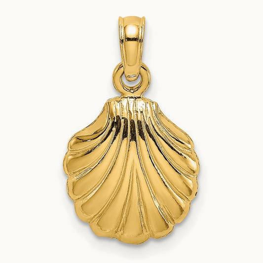 Polished Scallop Shell Charm — 19mm