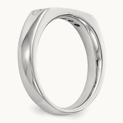5-Stone Diamond Channel Band, 14K White Gold