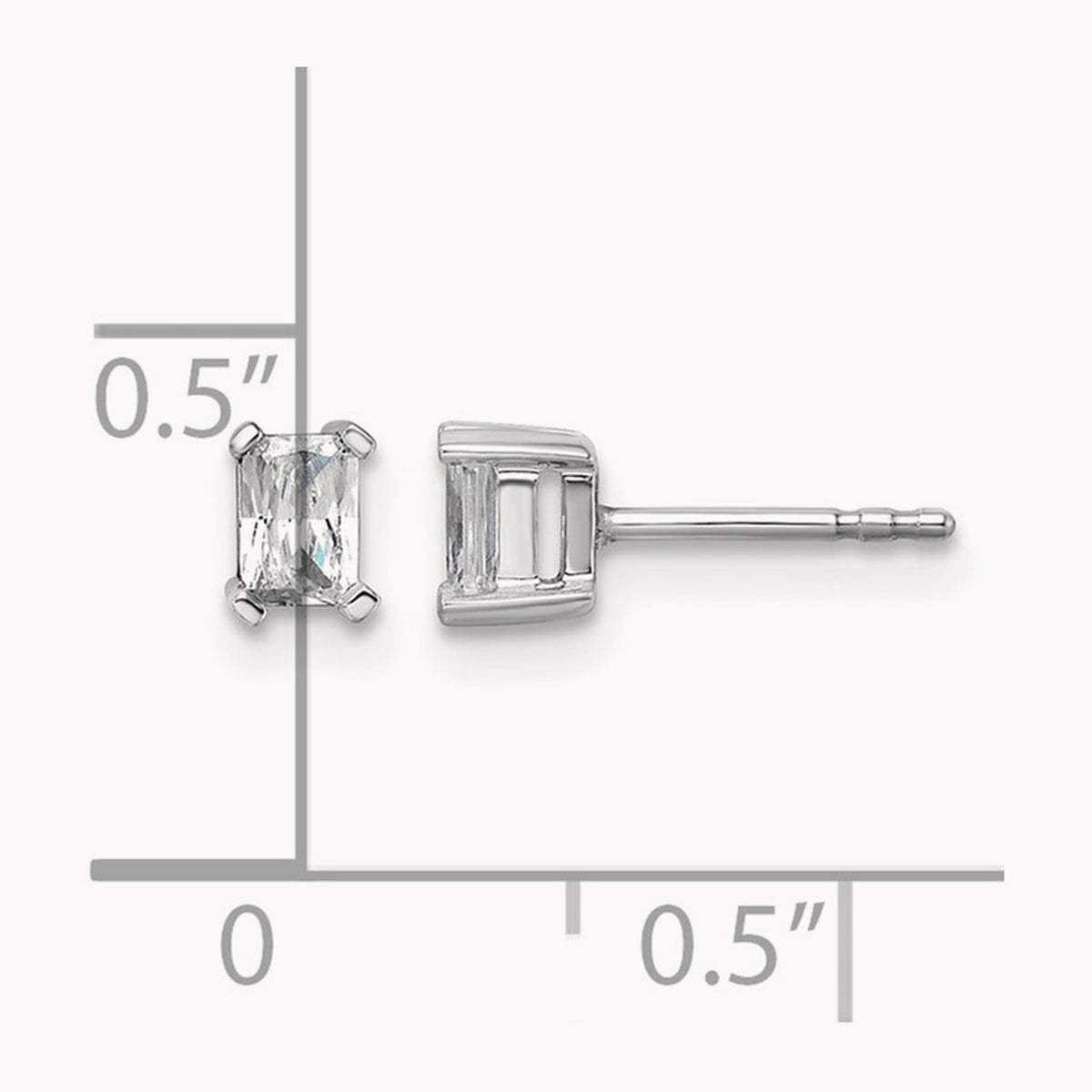 Radiant Four-Prong Stud Earrings, 0.50-6.00 ct tw Lab-Grown Diamond — 1/2 ct, 14K White Gold