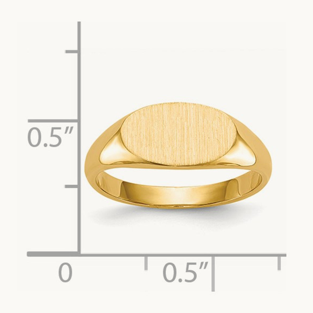 11.5x6. Closed Back Signet Ring, 5mm, 14K