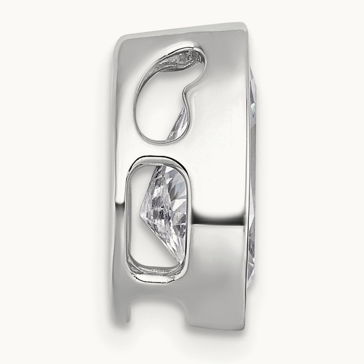 Pear Bezel Chain Slide, 0.25-3.00 ct tw Lab-Grown Diamond — 3 ct, 14K White Gold