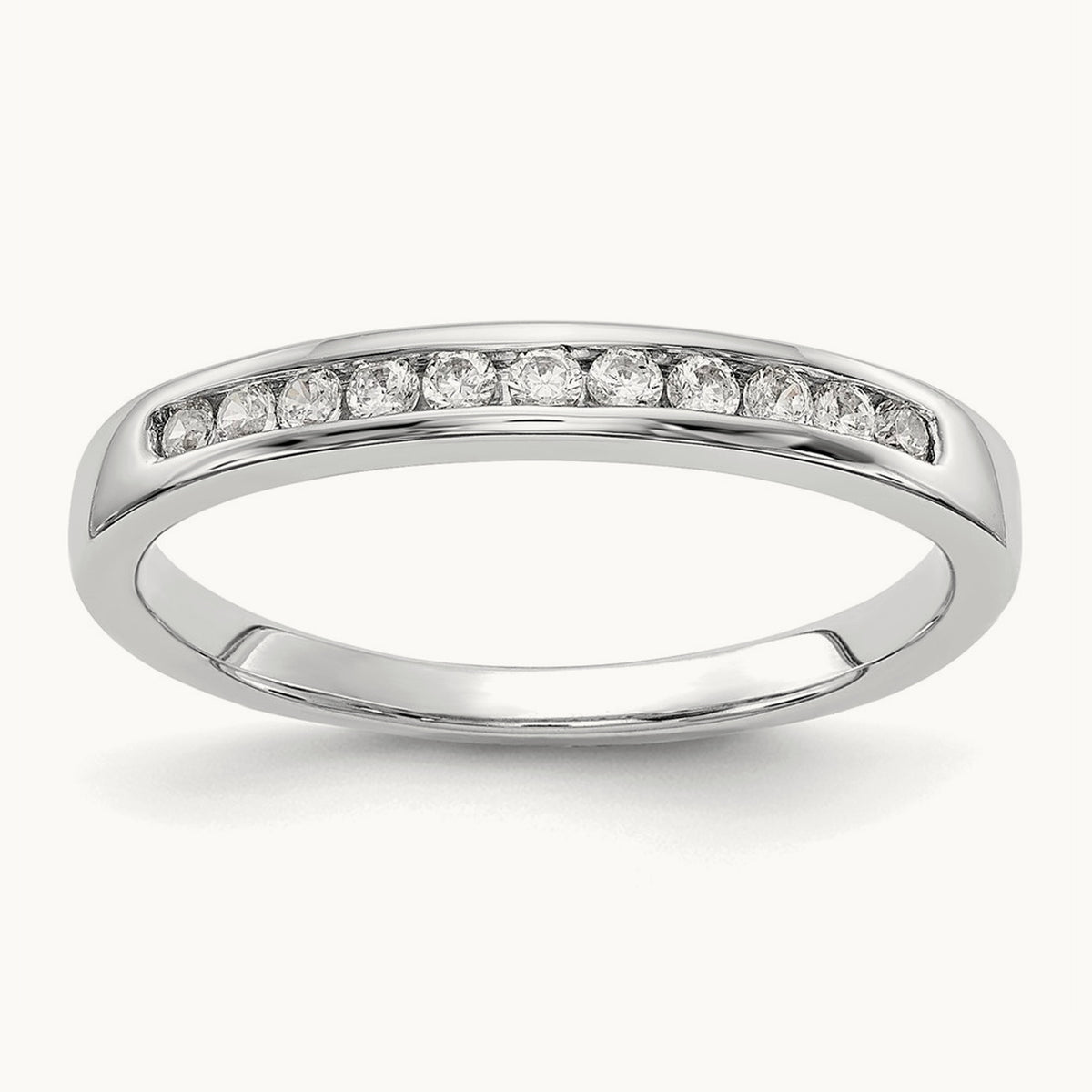 Channel Set Band, 0.10-1.00 ct tw Lab-Grown Diamond — 1/5 ct, 14K White Gold
