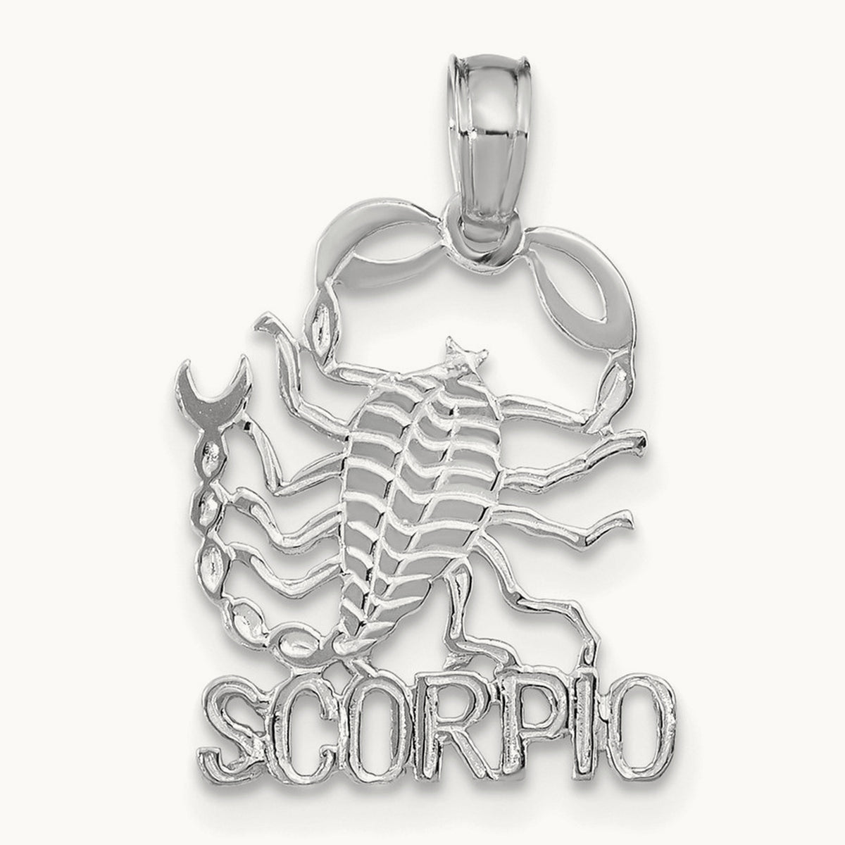 SCORPIO Zodiac Charm in 14K White Gold