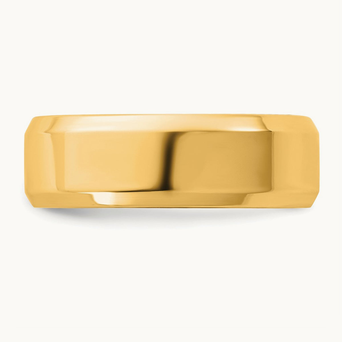 Bevel Edge Comfort Fit Band — 10K Yellow Gold, 6.5mm
