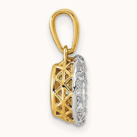 With Rhodium Oval Center Pendant, 1.00 ct tw Lab-Grown Diamond