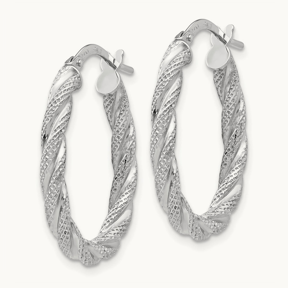 Twisted Textured Oval Hoop Earrings — photo set
