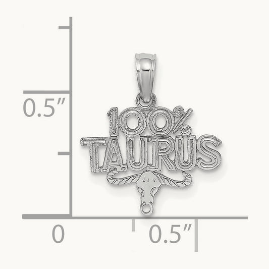 100% TAURUS Zodiac Charm — 14K White Gold