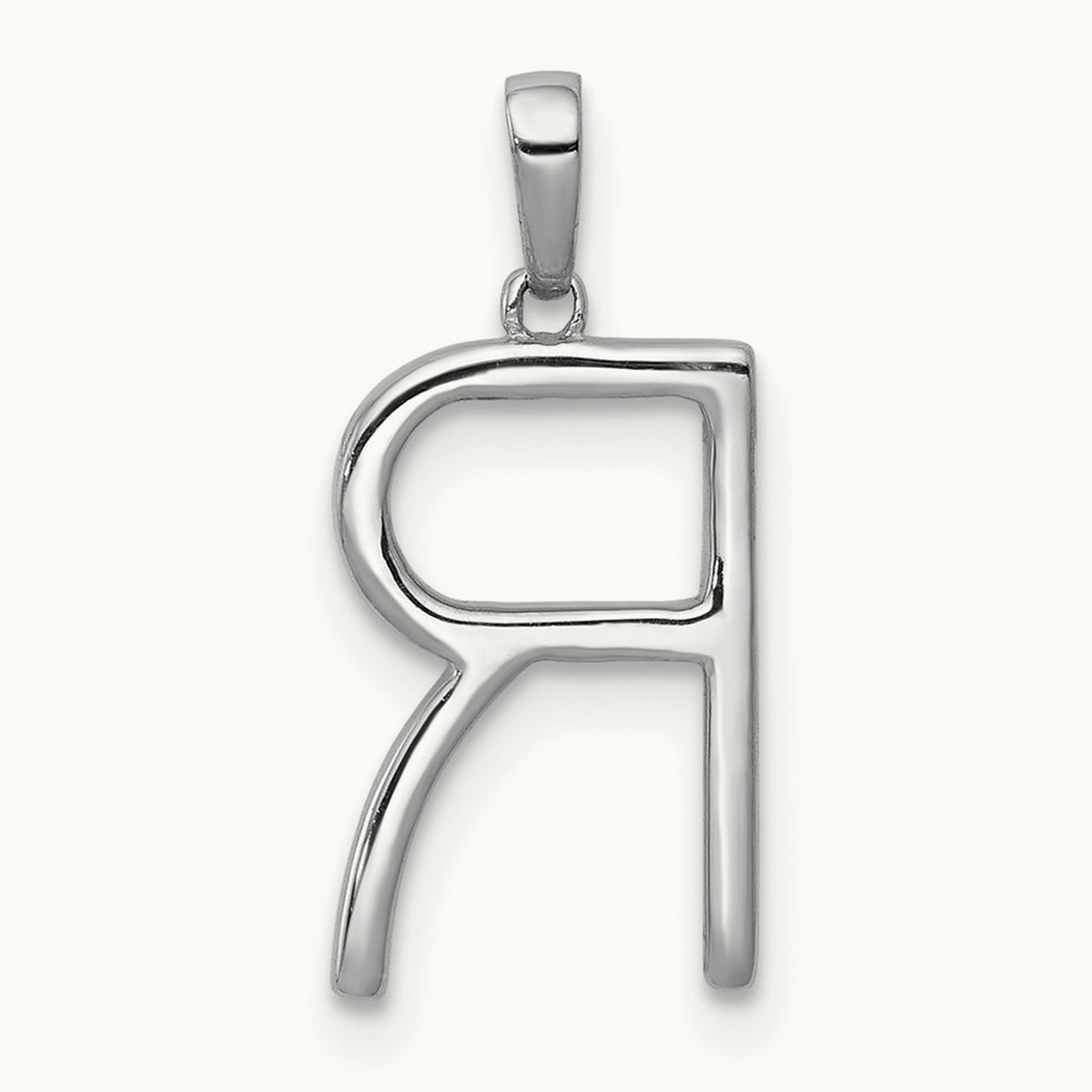 Diamond Letter R Initial Pendant, 14K White Gold