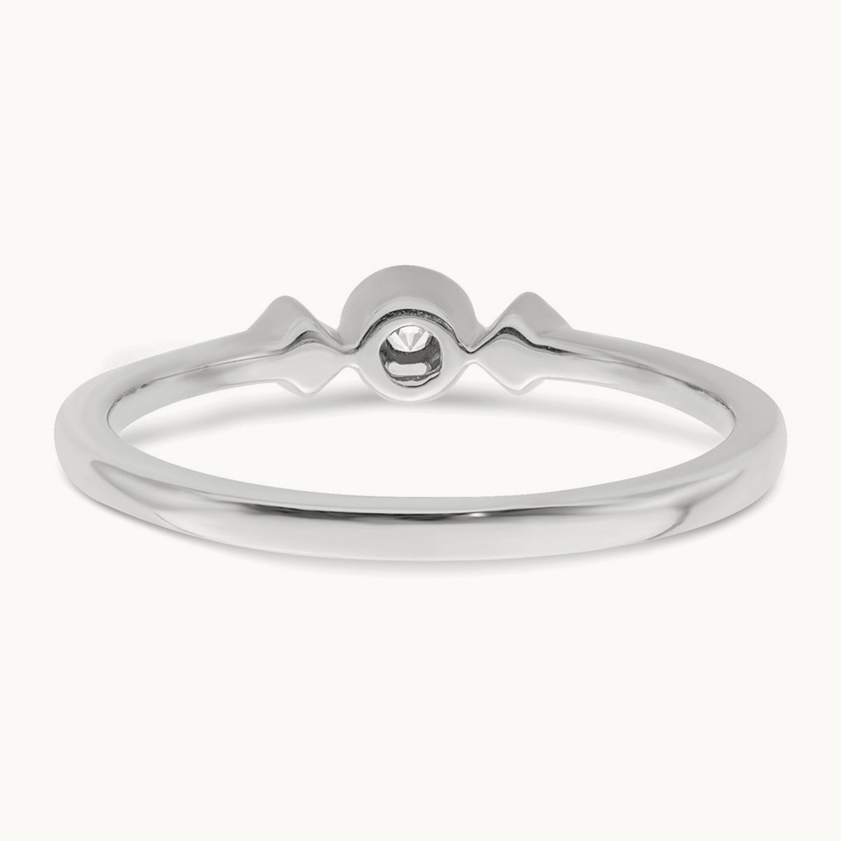 Petite Beaded Edge Cushion Ring, 0.10 ct tw — 14K White Gold