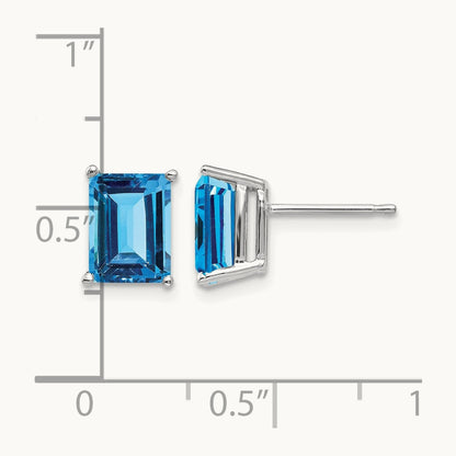 8x6mm Emerald Earring Mountings, 14K White Gold