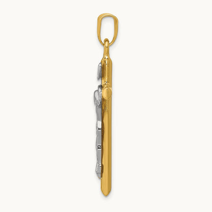 INRI Crucifix Pendant, 14K Two-tone