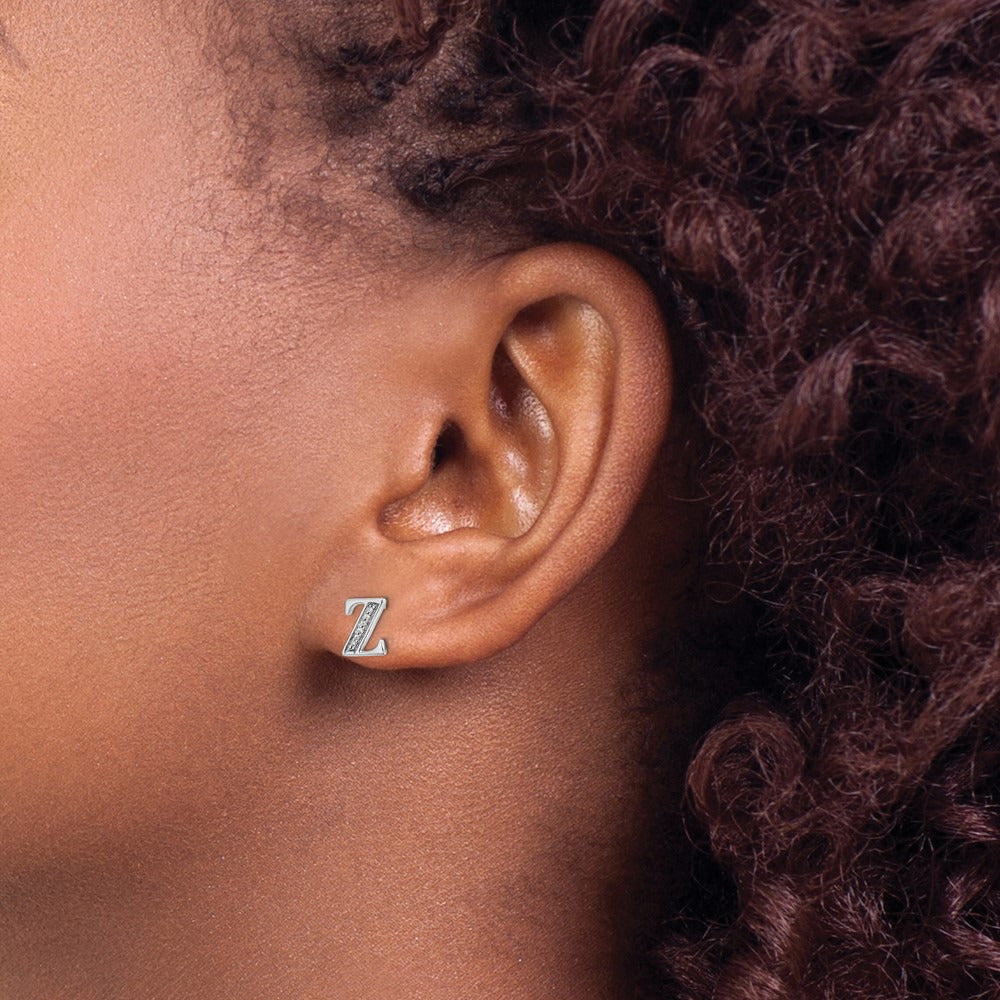 Diamond Earrings — 14K White Gold, 8mm, Z