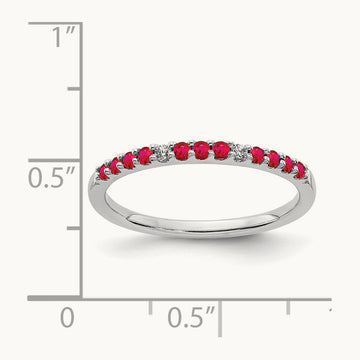 Diamond and Ruby Band, 14K White Gold