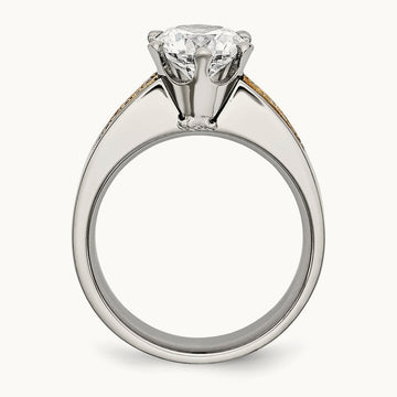 Titanium Polished with Inlay Accent CZ Ring