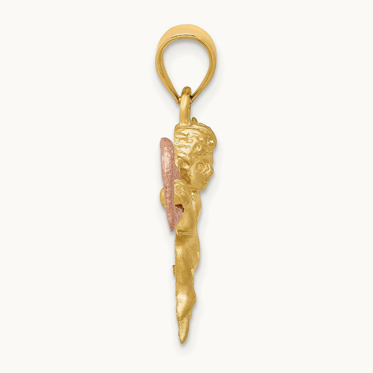 Satin Angel Charm, 14K Two-tone