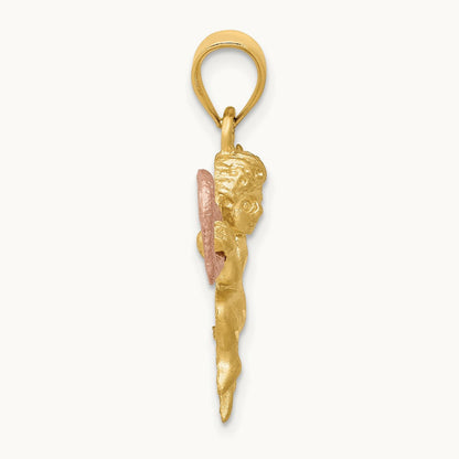 Satin Angel Charm, 14K Two-tone
