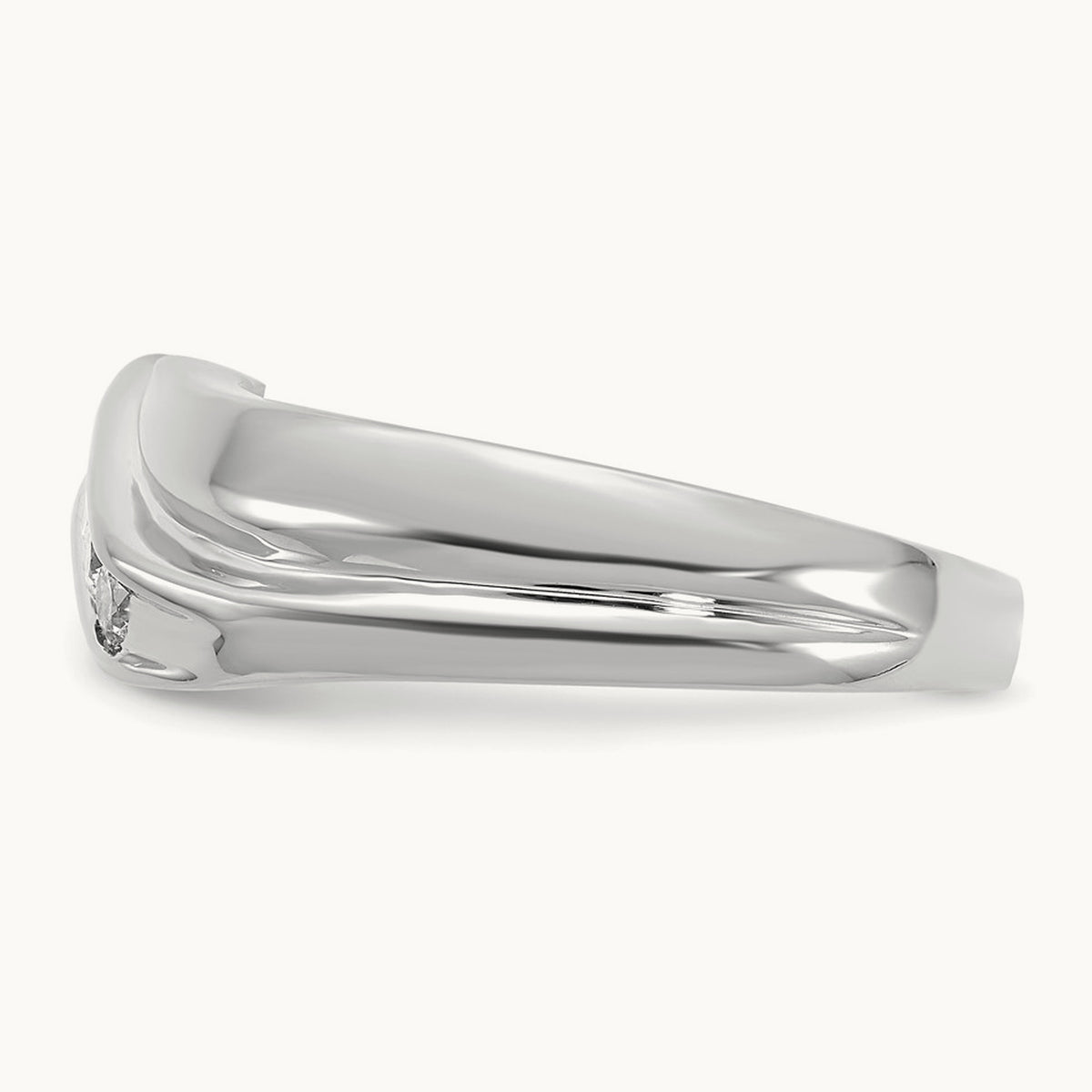 5 Stone Men's Ring, 0.25 ct tw Lab-Grown Diamond — 14K White Gold