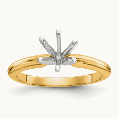 1.5ct. Heavy-Weight Half-Round 6-Prong Mounting, 14K Two-tone
