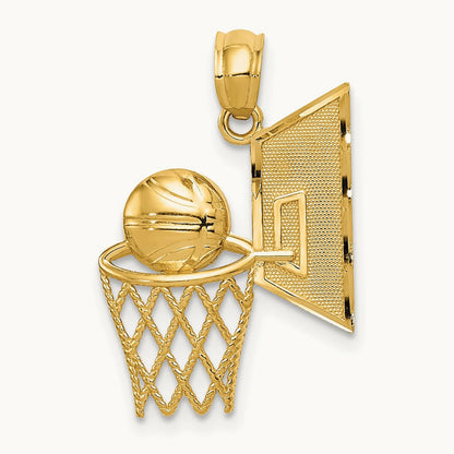 Basketball Pendant, 14K