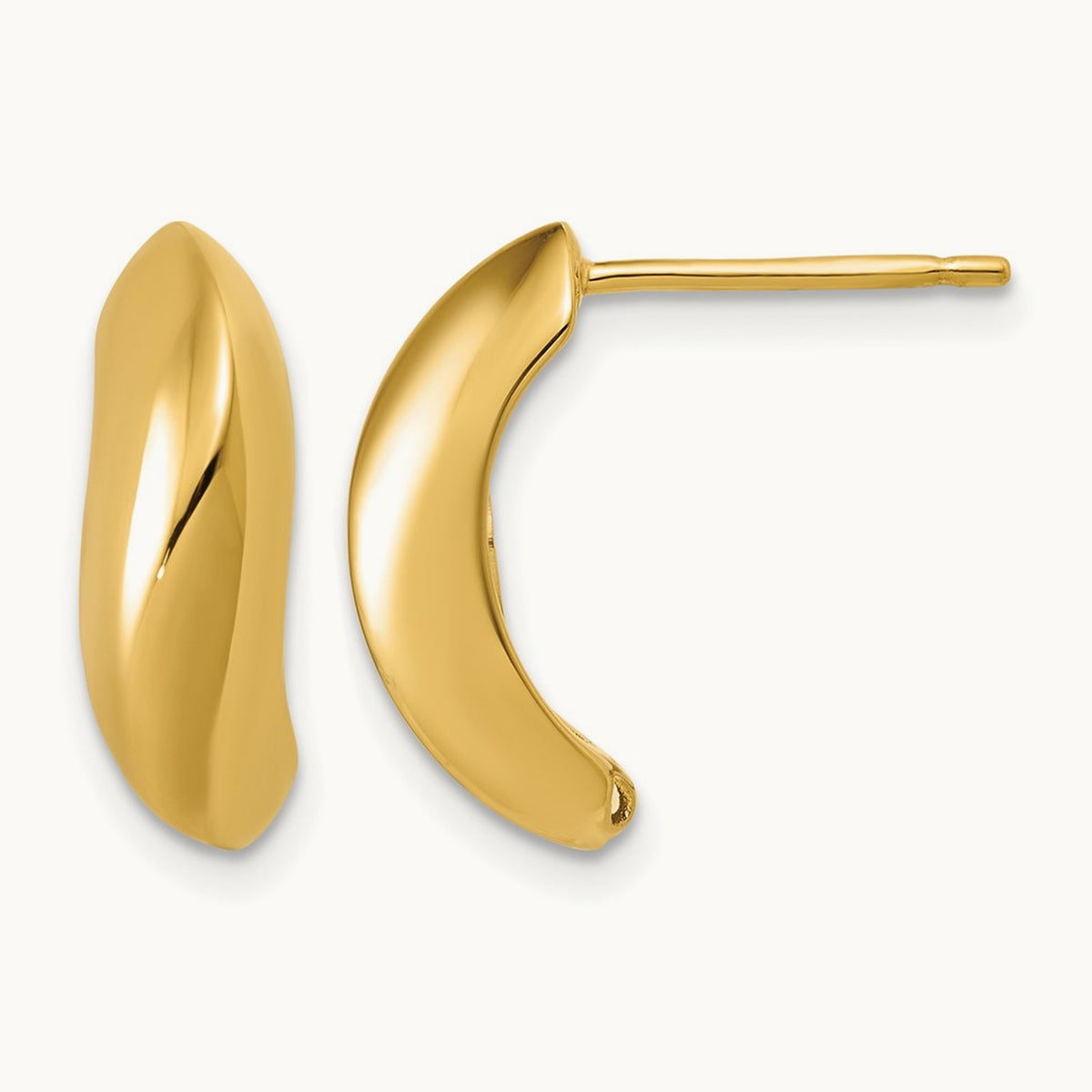 Polished J-Hoop Post Earrings — Leslie's — photo set