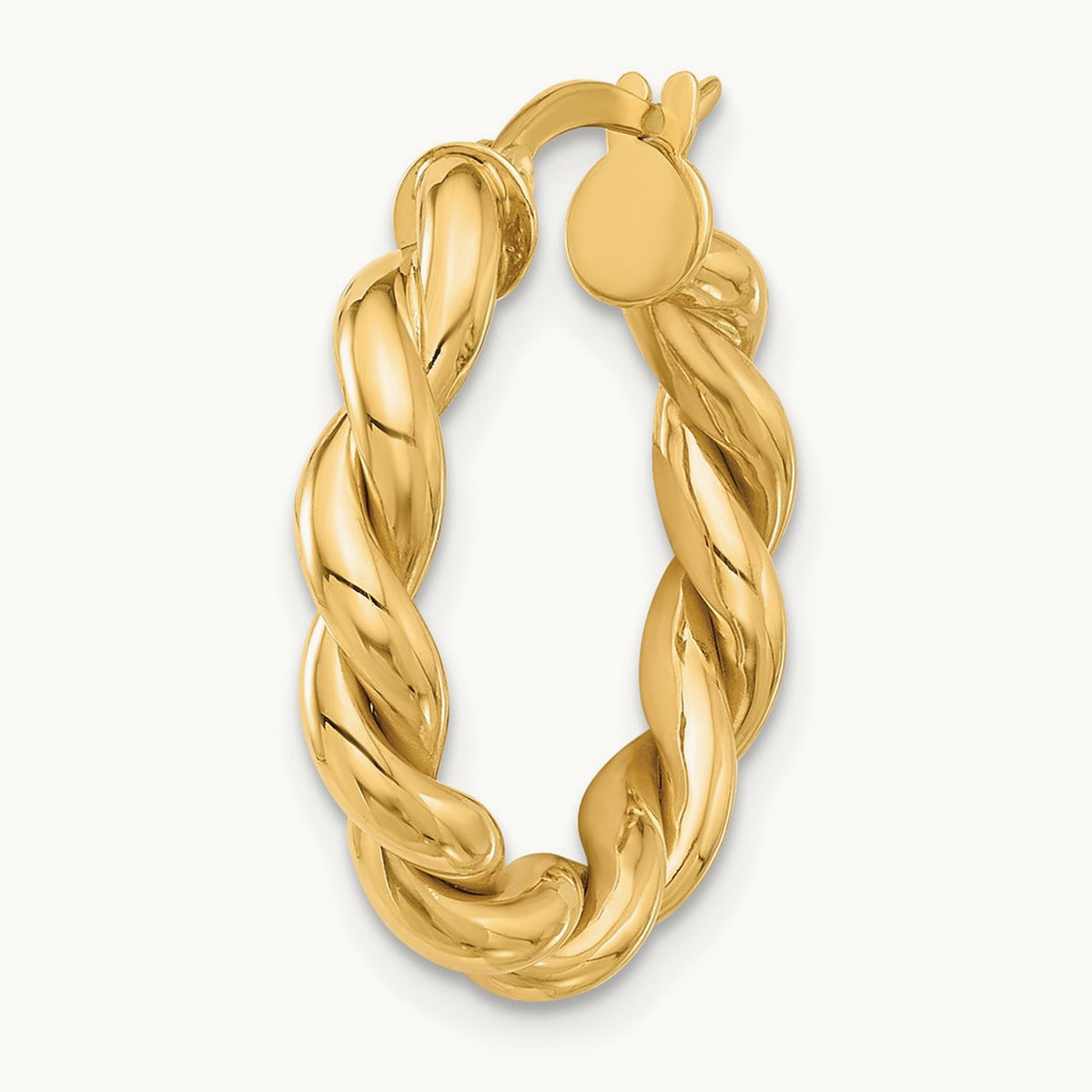 Single 14k Polished Twisted Hoop Earring