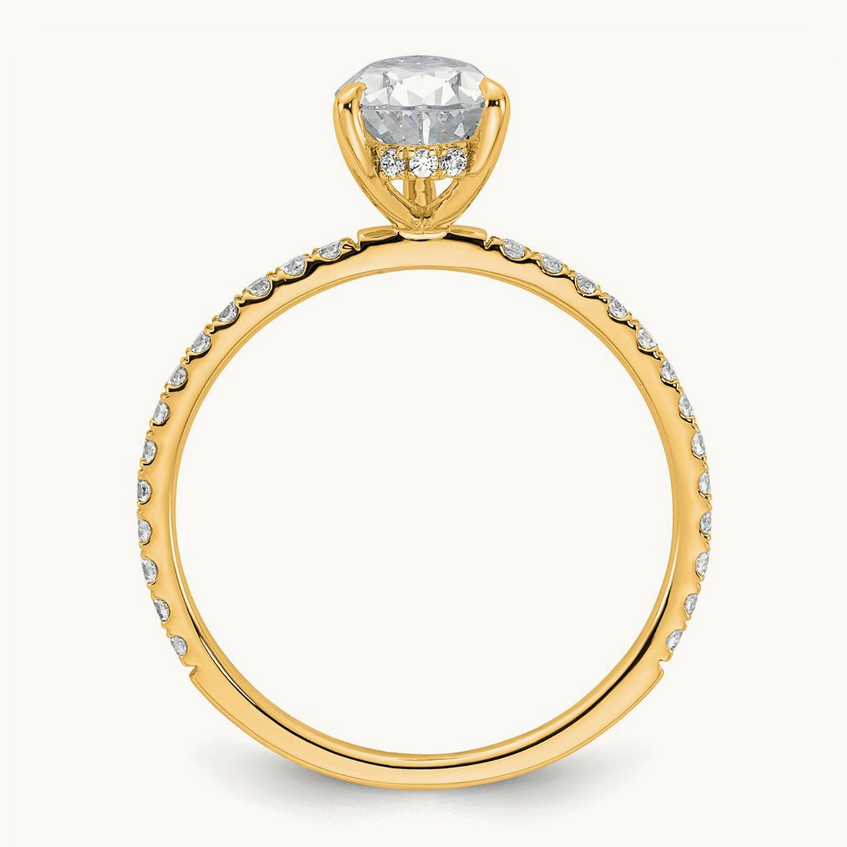 Pear Solitaire Engagement Ring, 1.25-4.75 ct tw Lab-Grown Diamond — 1 3/8 ct, 14K Yellow Gold