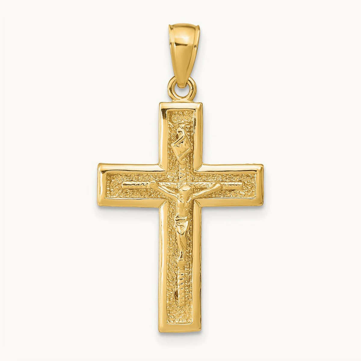 Polished Crucifix Pendant, 14K
