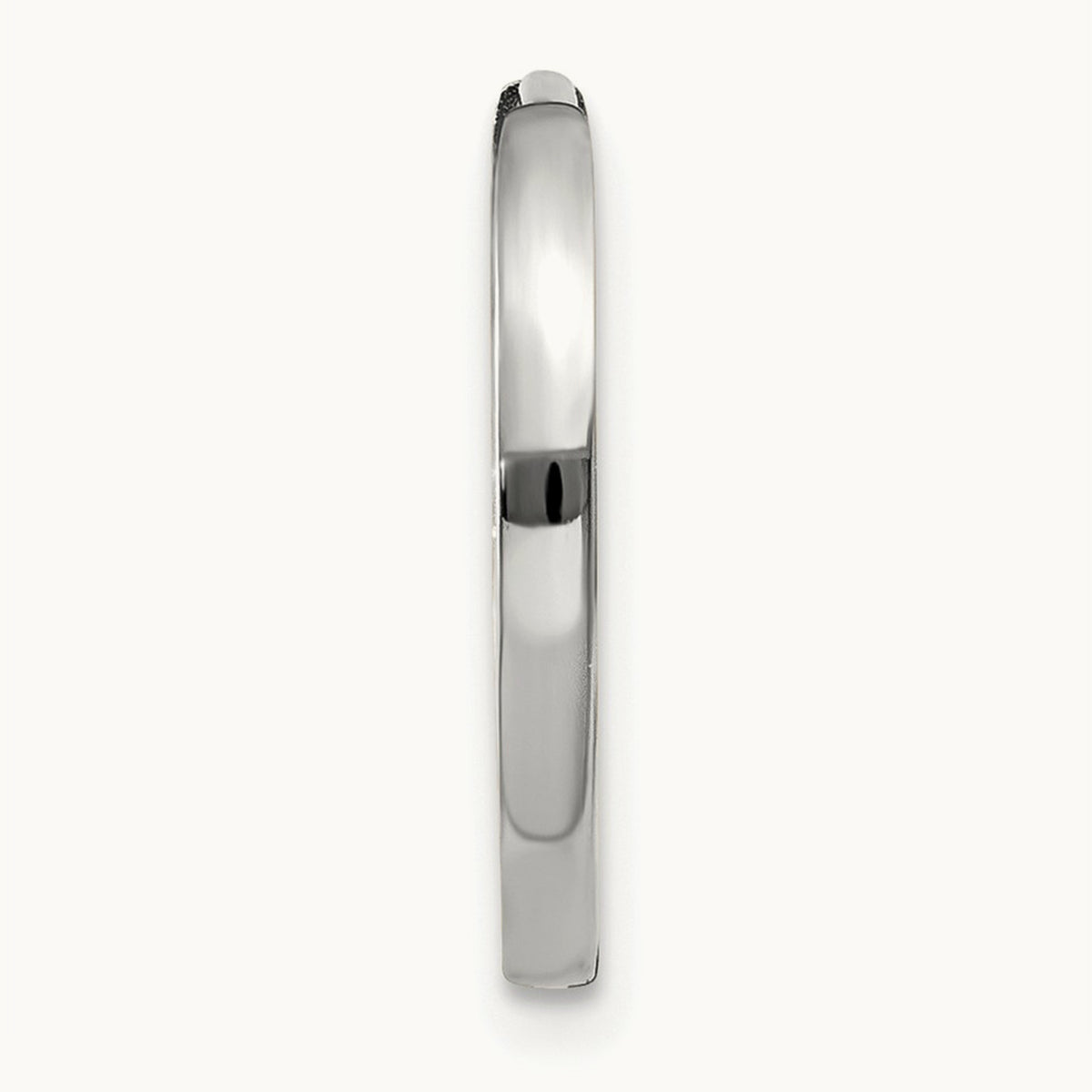 Single 14k White Gold Round Hinged Earring