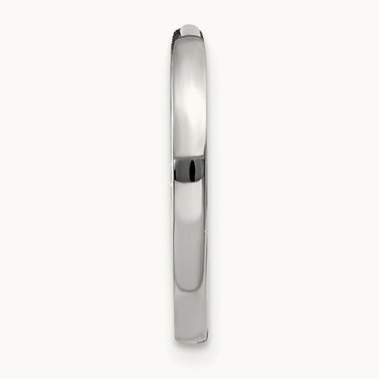 Single 14k White Gold Round Hinged Earring