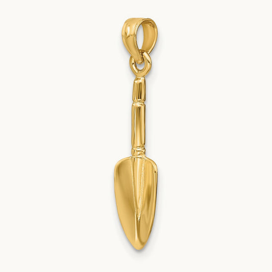 3-D Trowel Garden Tool Charm, 14K