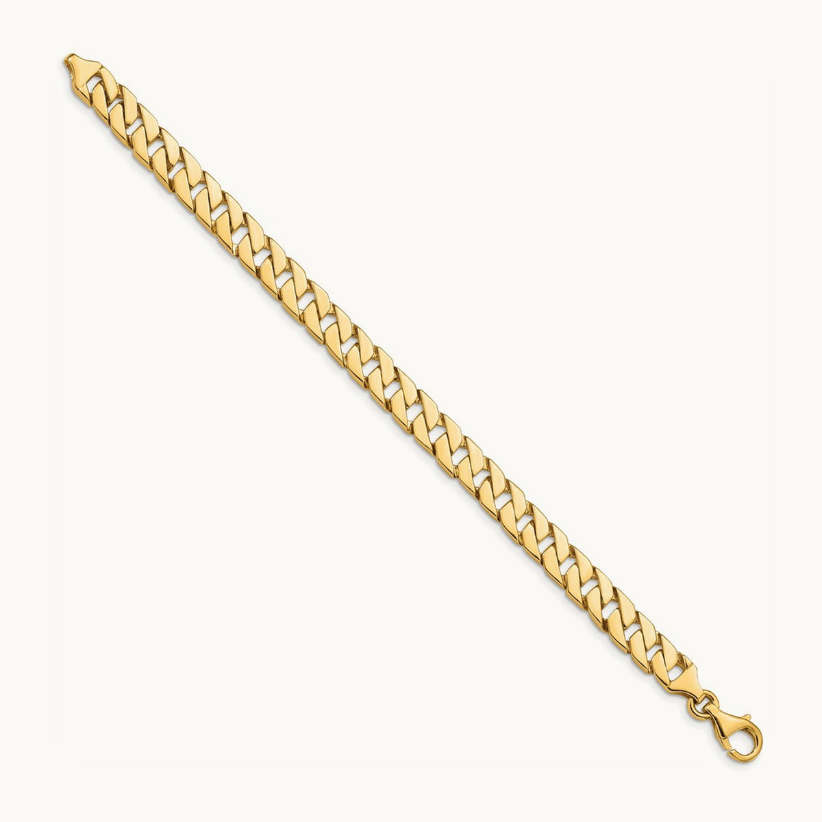 Hand-Polished Fancy Link Chain, 7.4mm, 14K