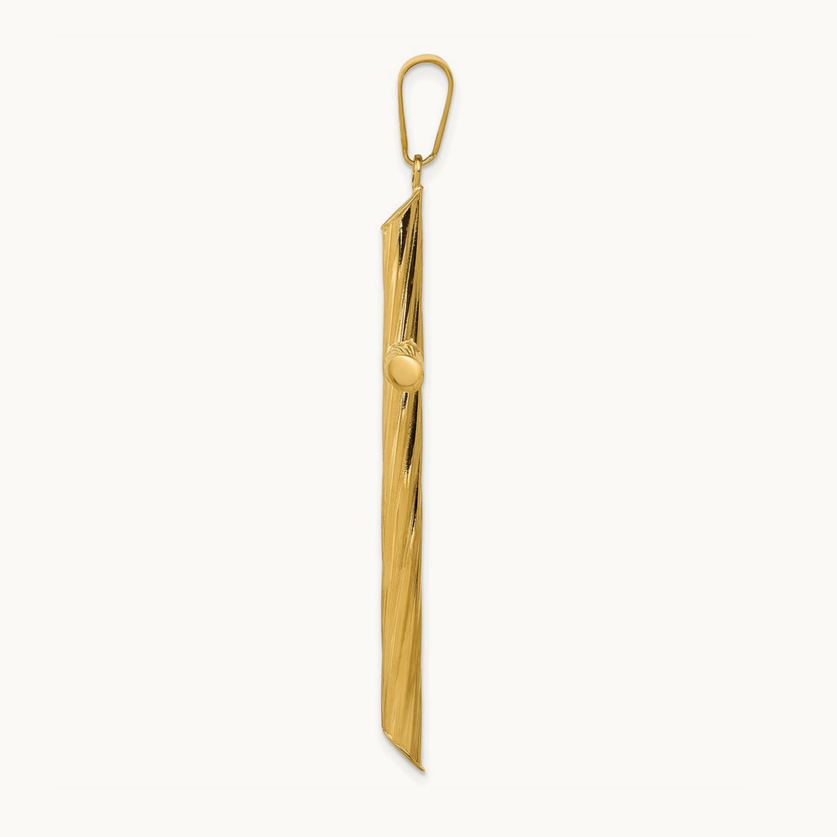 Fancy Textured Cross Pendant, 14K