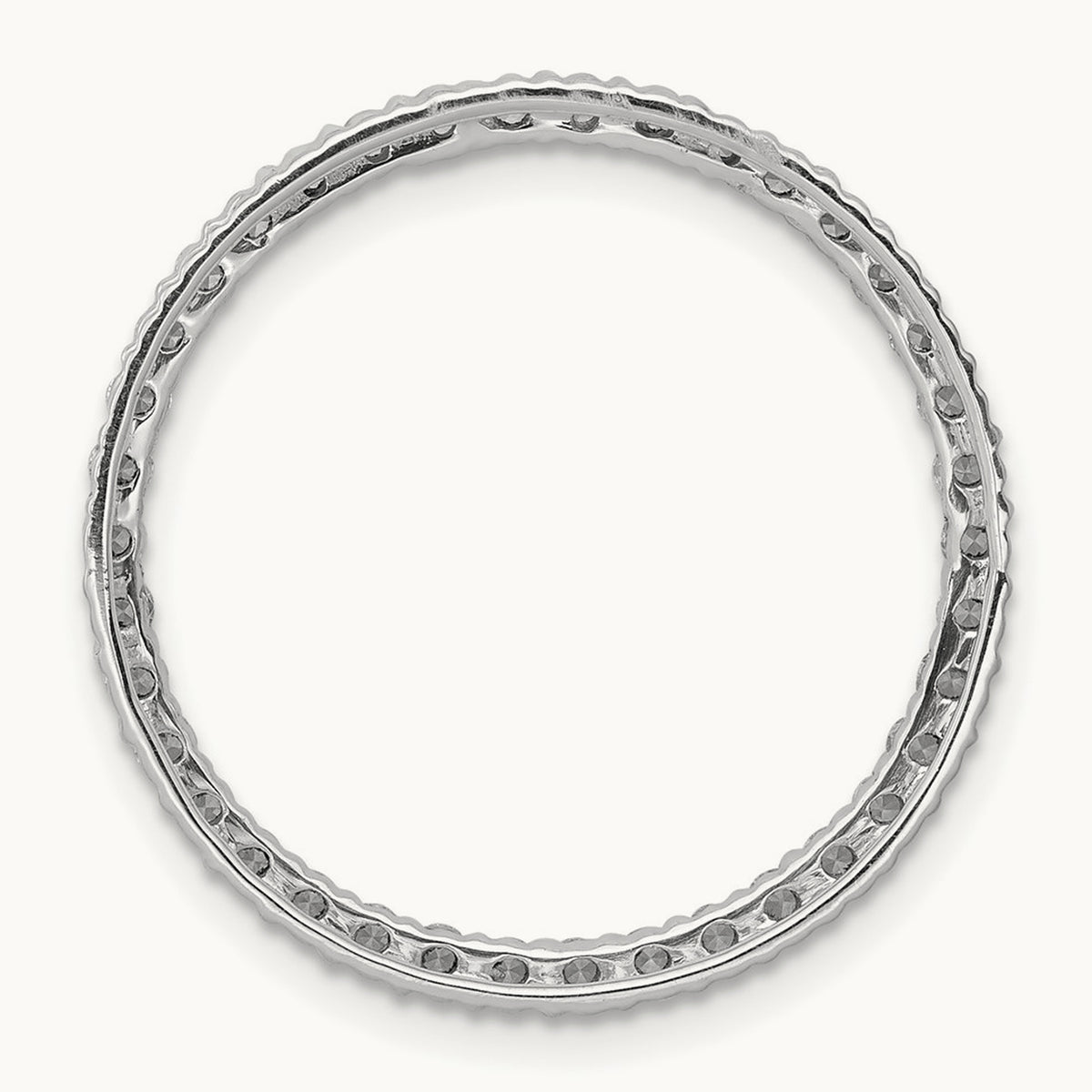 Diamond Circle Chain Slide — 14K White Gold, 22.75mm