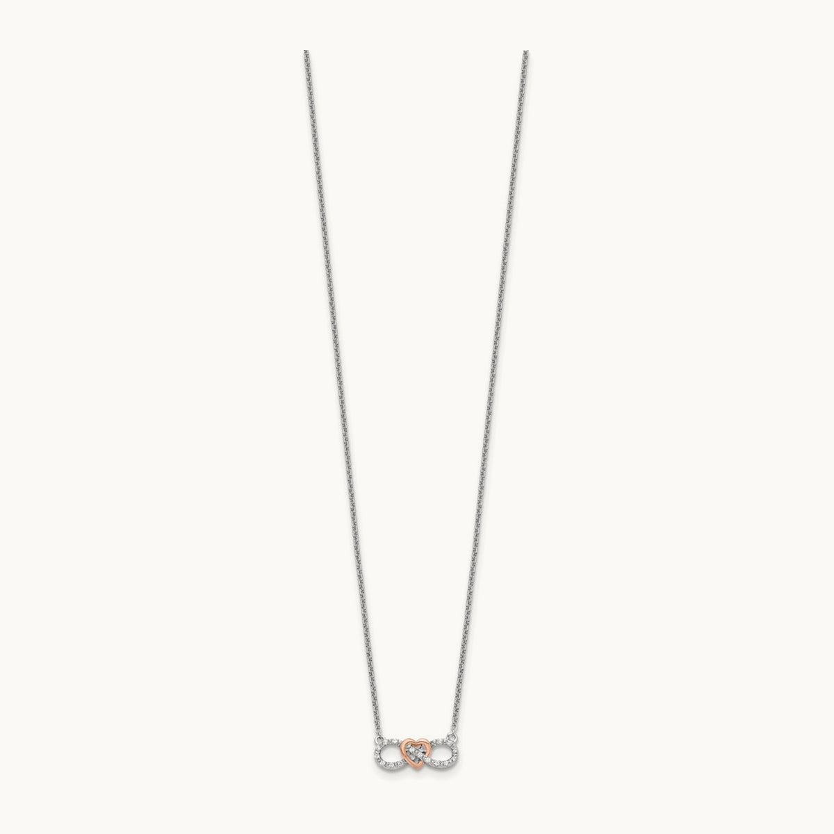 Infinity Heart Necklace, 0.05 ct tw Lab-Grown Diamond