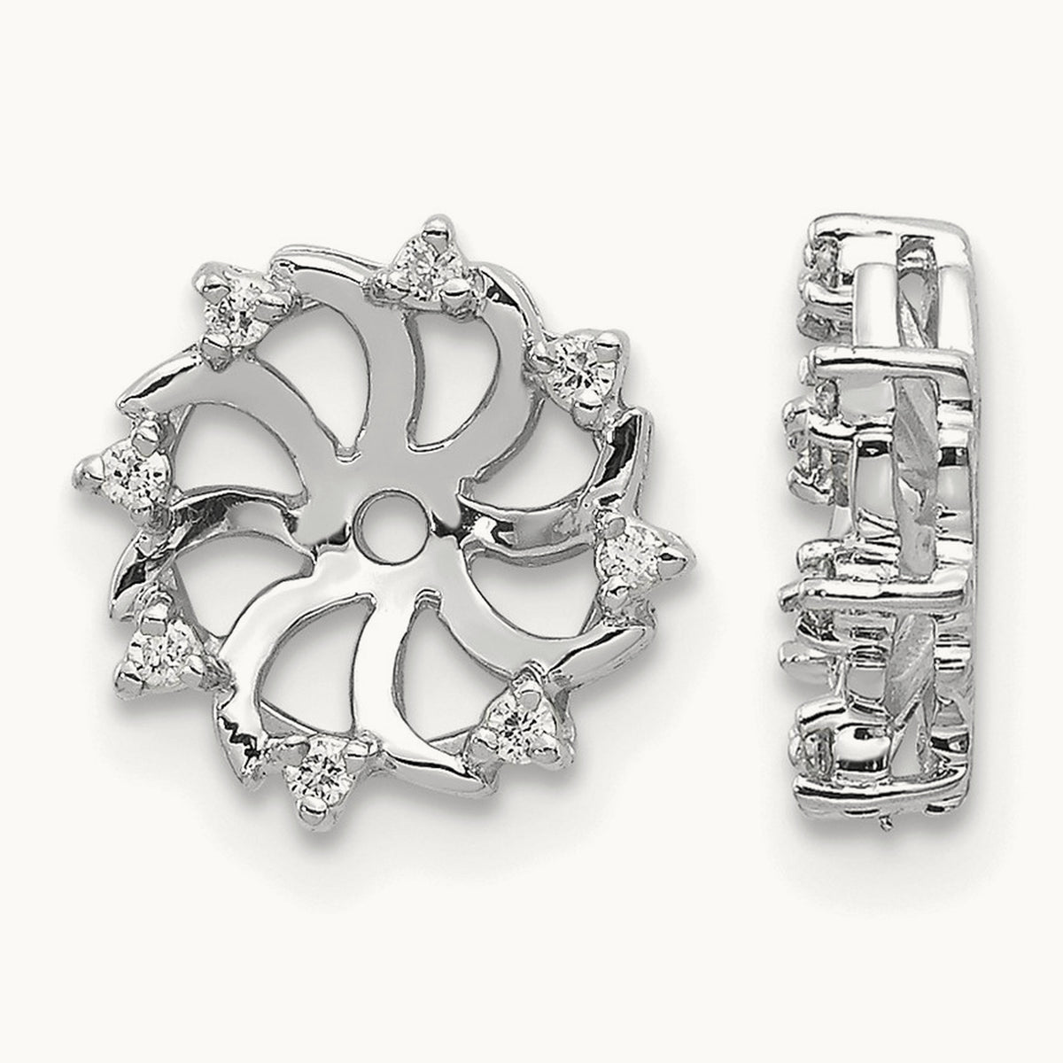 A Diamond Earring Jacket, 14K White Gold