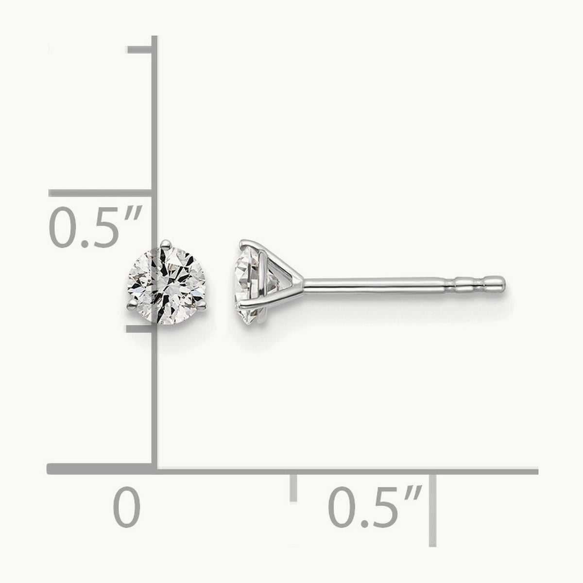 Round Stud Earrings, 0.10-6.00 ct tw Lab-Grown Diamond — 3/8 ct, 14K White Gold