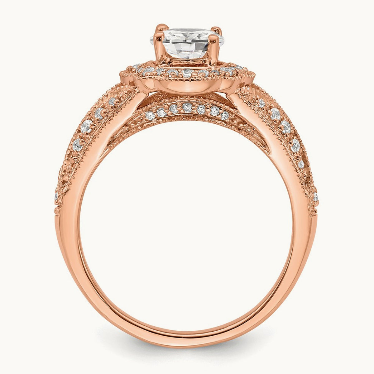 Vintage Halo Oval Semi-Mount Ring, 1.00 ct tw