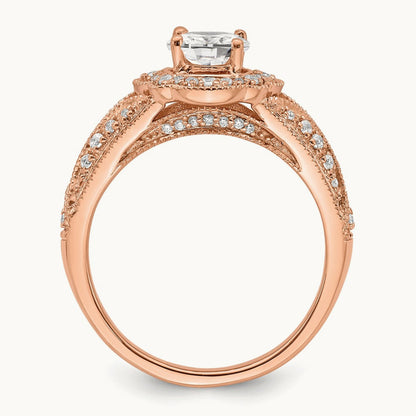 Vintage Halo Oval Semi-Mount Ring, 1.00 ct tw