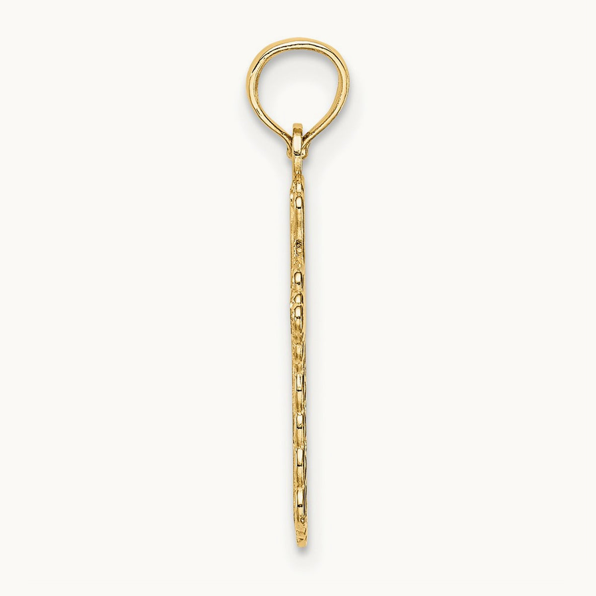 Budded Cross Charm — 14K Yellow Gold, 22mm
