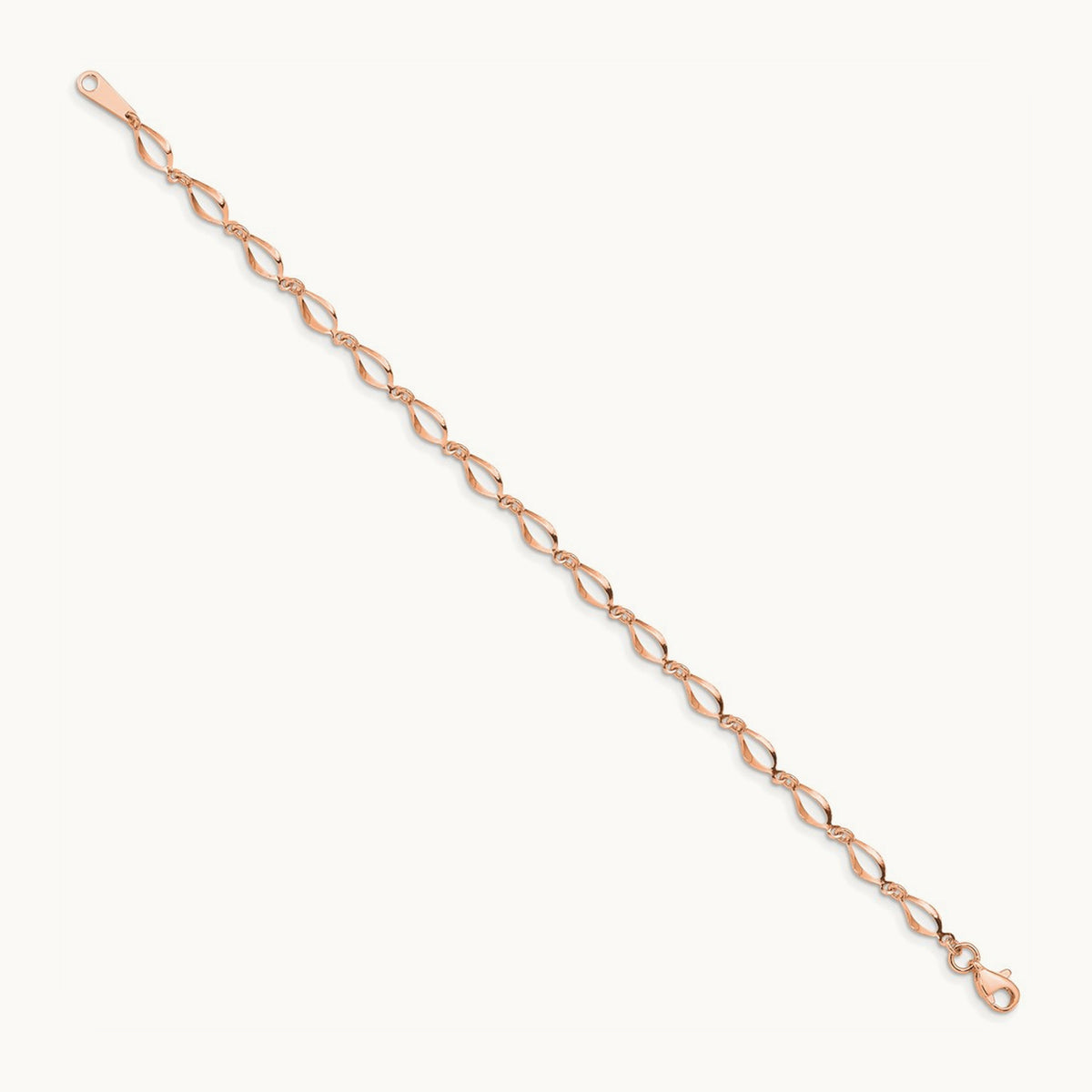 Polished Fancy Link Bracelet — 14K Rose Gold