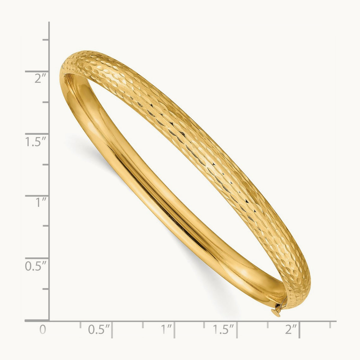 4/16 Diamond-cut Fancy Hinged Bangle Bracelet, 14K