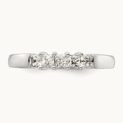 5-Stone Diamond Band, 14K White Gold