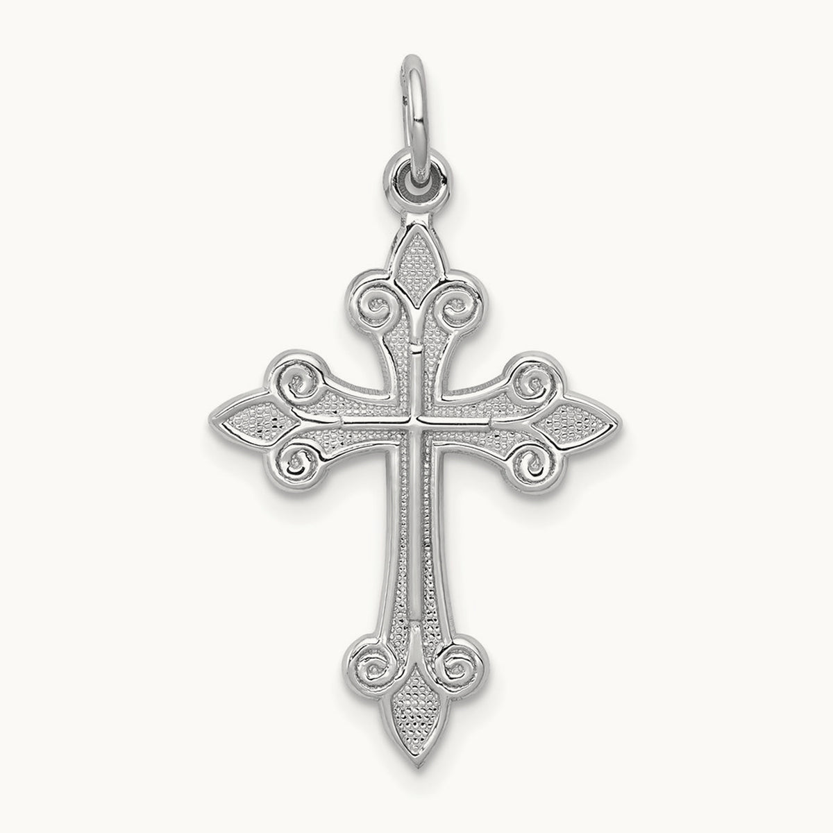 Cross Pendant, 14K White Gold