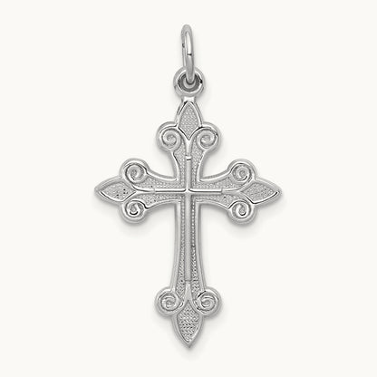 Cross Pendant, 14K White Gold
