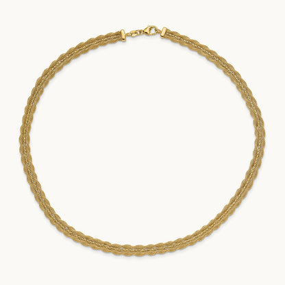 Polished/Textured and Diamond-cut Necklace, 14K — Leslie's