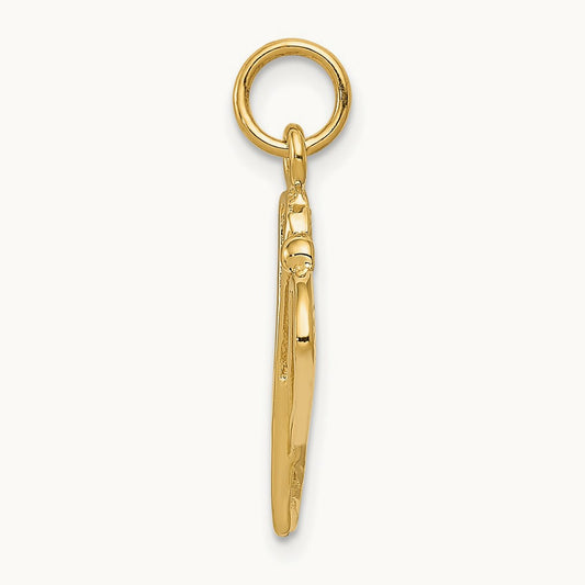 Polished Lacrosse Sticks Charm, 14K