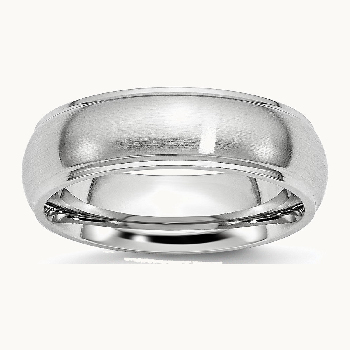 Chisel Cobalt Satin and Polished 7mm Ridged Edge Band