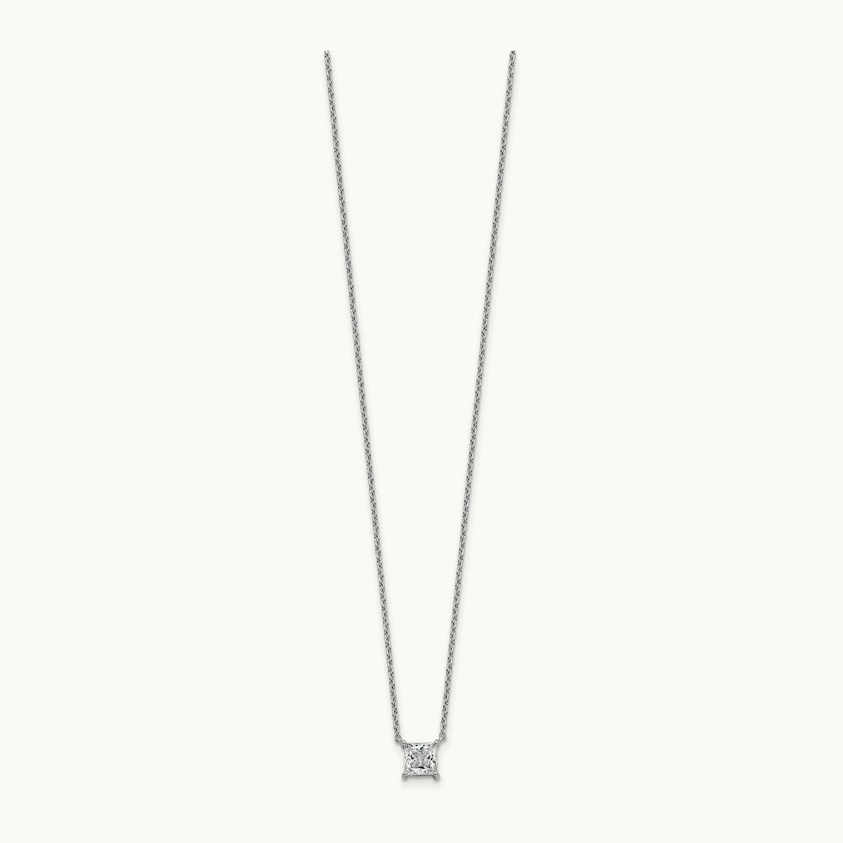 Princess Pendant Necklace, 0.25-4.00 ct tw Lab-Grown Diamond — 3/4 ct, VS (Best), 14K White Gold