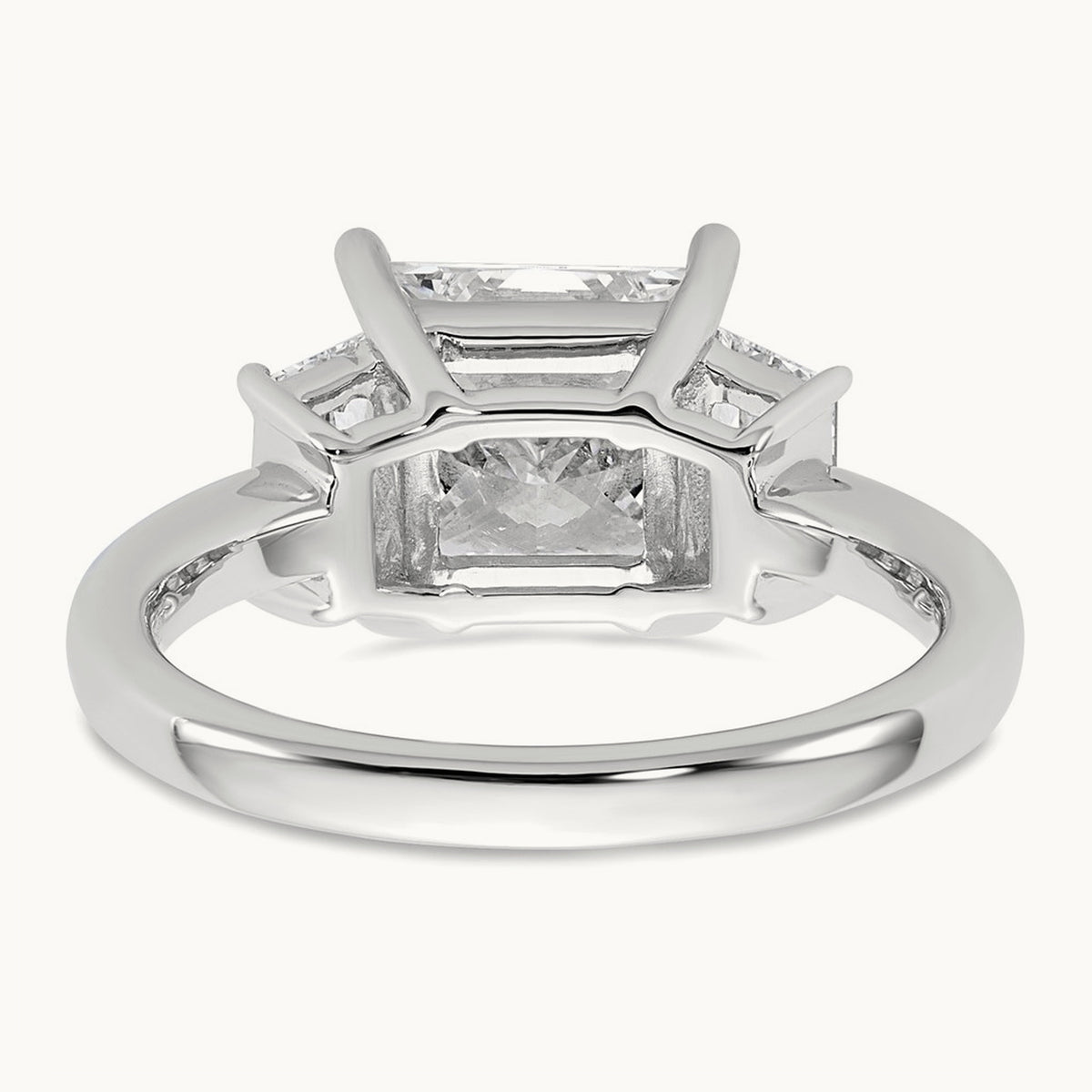 Princess & Trapezoid Engagement Ring, 1.25-4.00 ct tw Lab-Grown Diamond — 3 1/3 ct, 14K White Gold